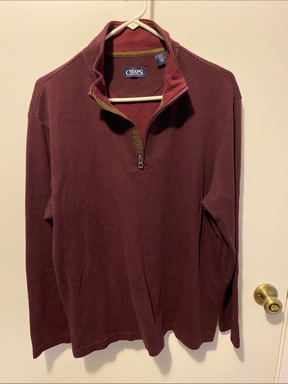 Chaps Men's Burgundy Half-Zip Sweater